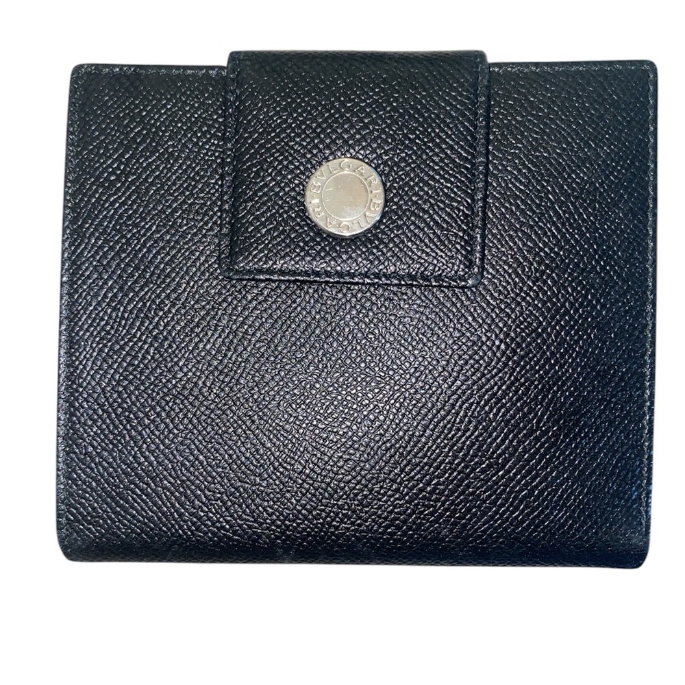 BVLGARI Black Leather Bifold Unisex Wallet - Picture 3 of 10